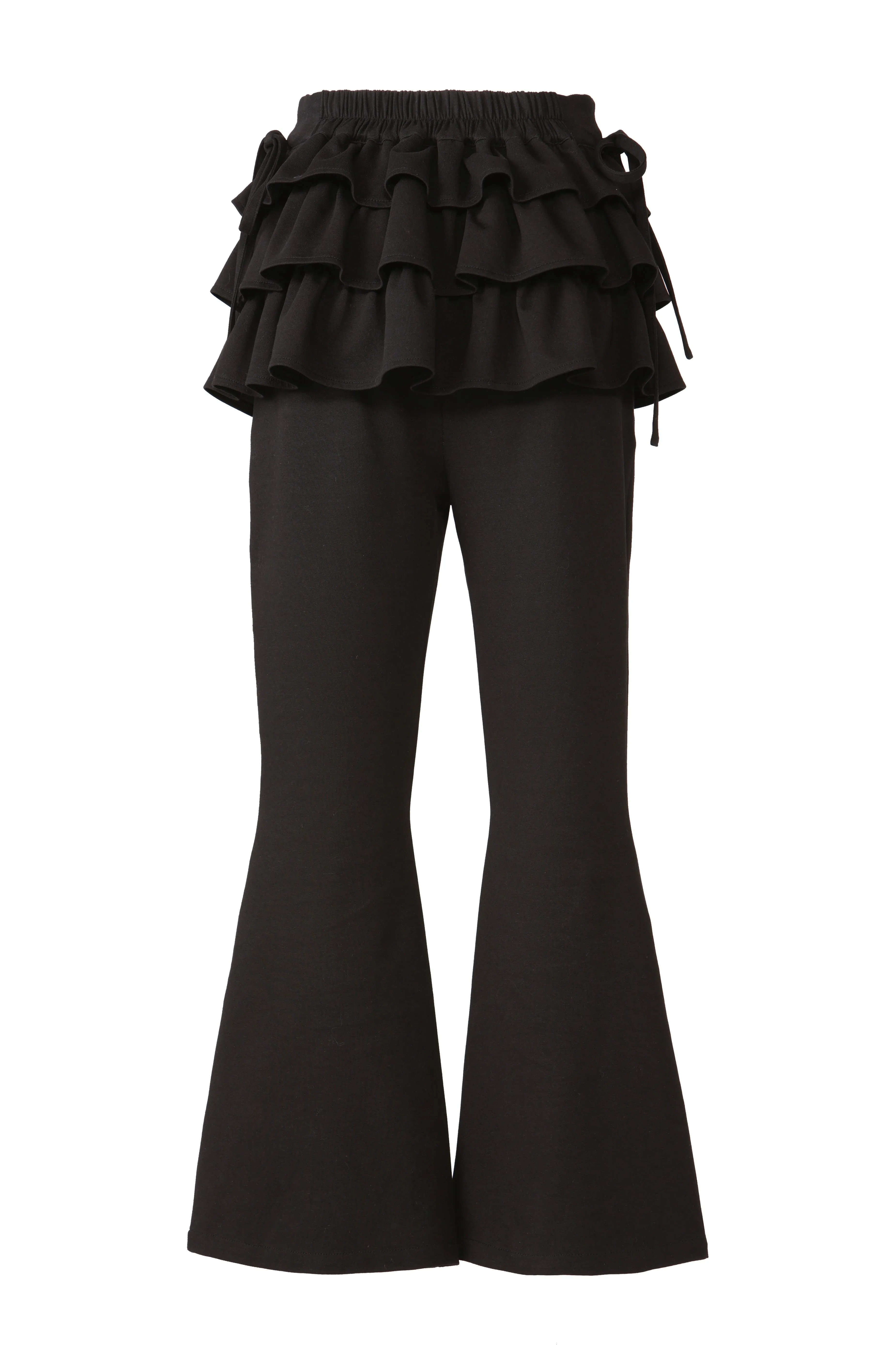 Frill skirt layered pants