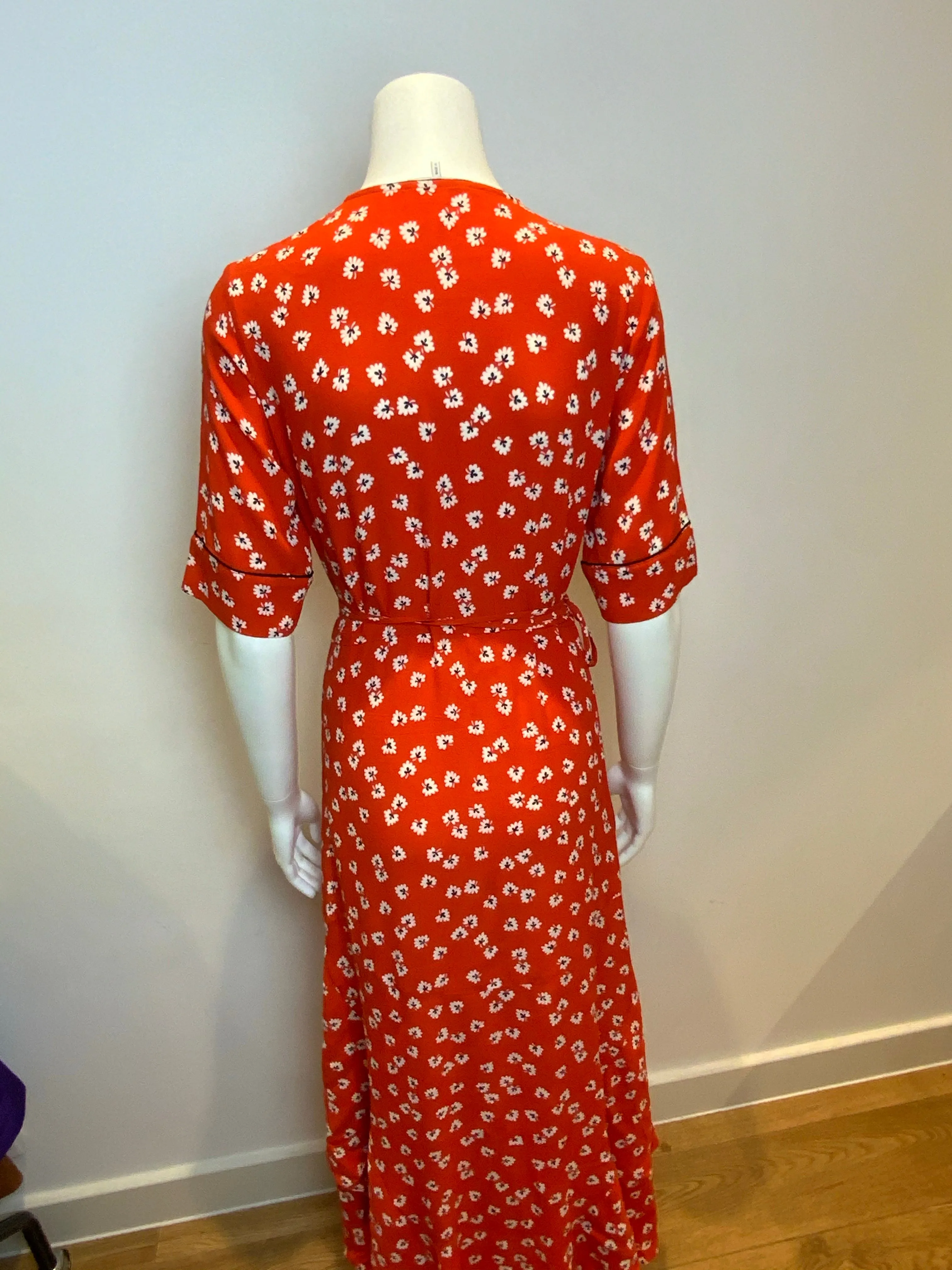 Ganni Runaway Most wanted silvery crepe wrap dress Size 38 UK 10 US 6 ladies