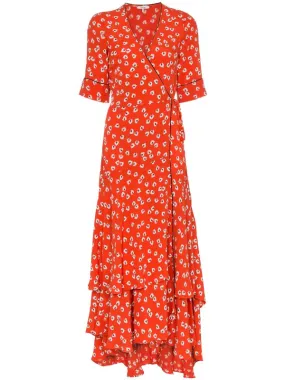 Ganni Runaway Most wanted silvery crepe wrap dress Size 38 UK 10 US 6 ladies