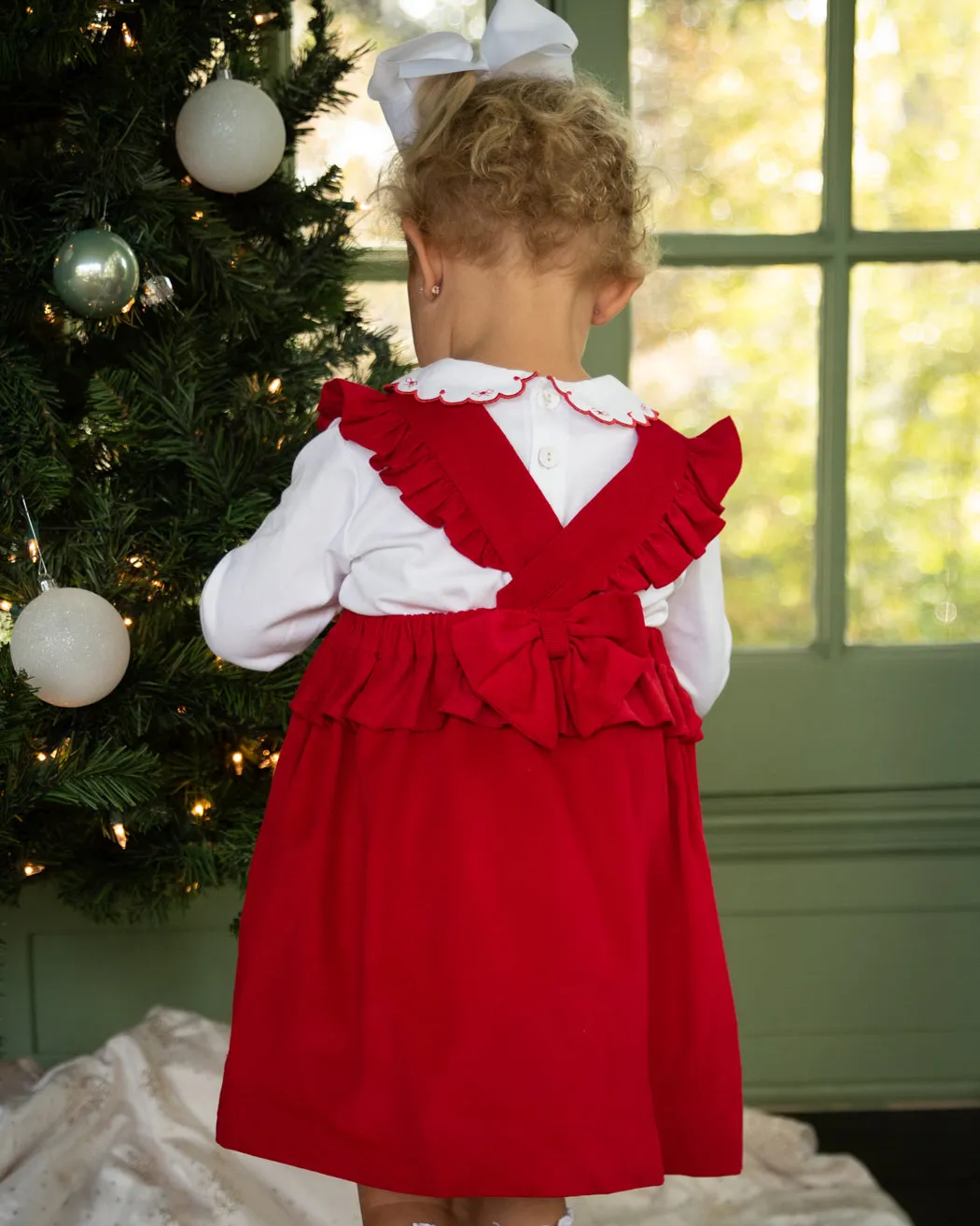 Girl's Red Corduroy Jumper