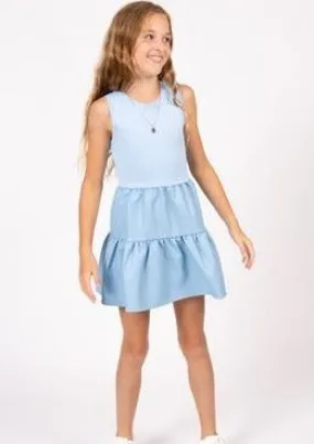 girls vegan leather sweater dress