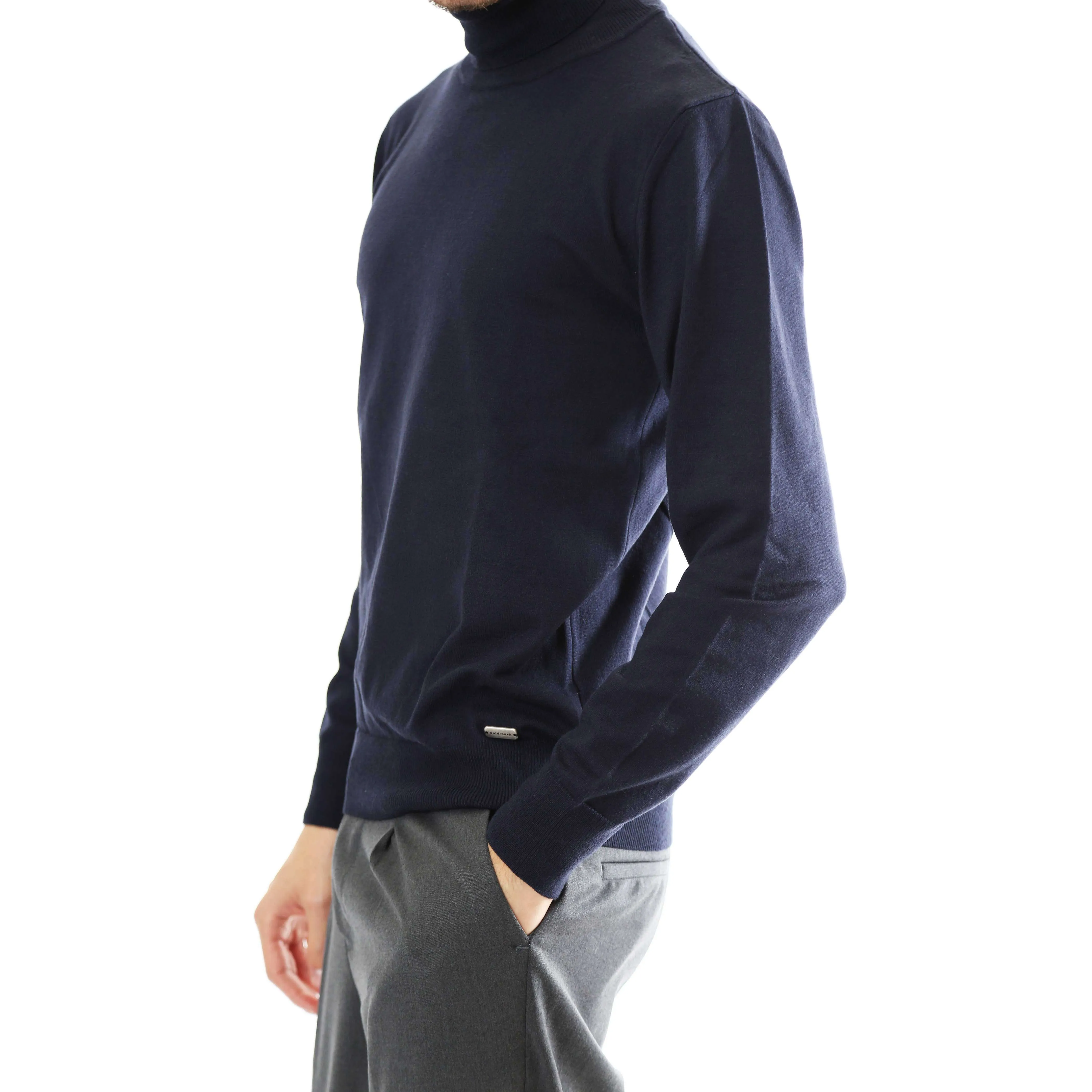 Gold Rush Uomo Maglia Pullover Amos Collo Alto High Neck Navy