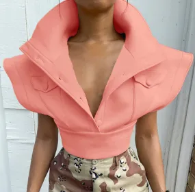 HARPER BUTTON CROP TOP