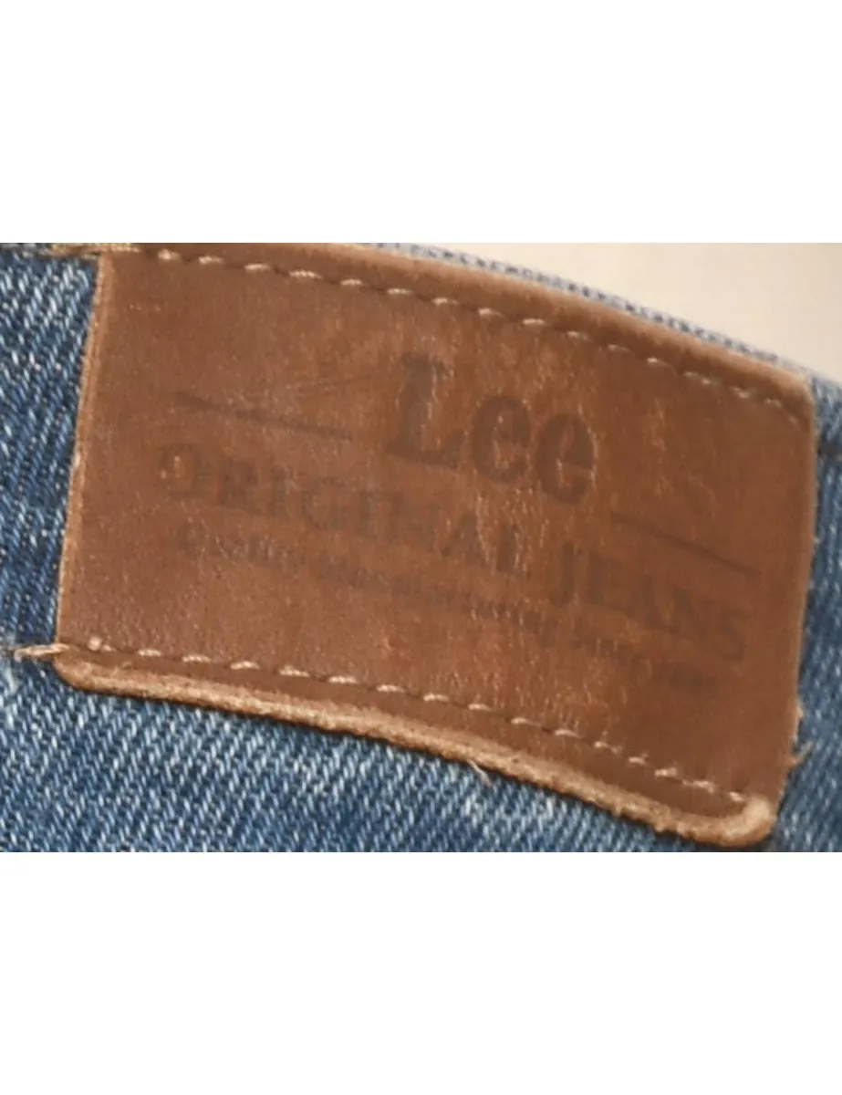 High Waist Medium Wash Elasticated Lee Jeans - W30 L28