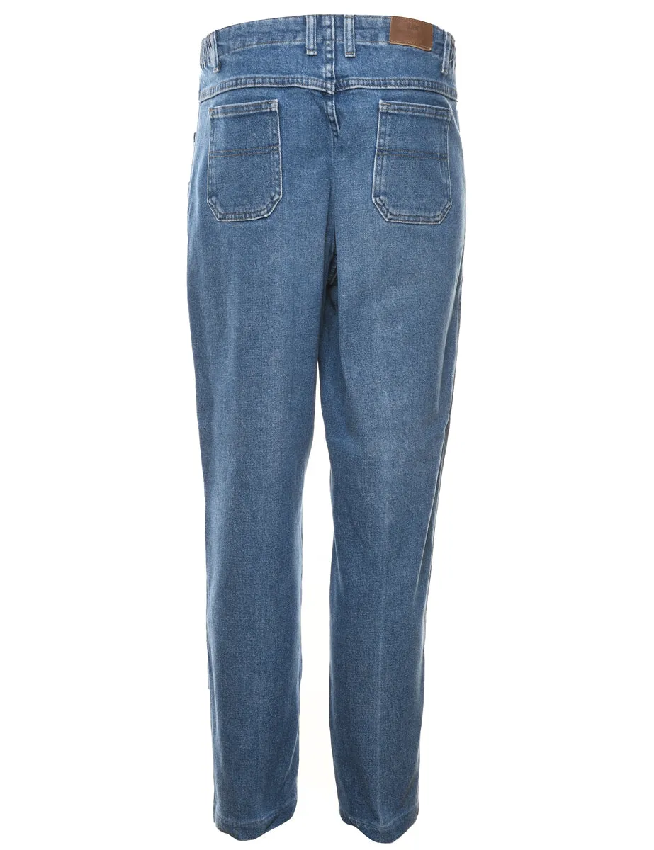 High Waist Medium Wash Elasticated Lee Jeans - W30 L28