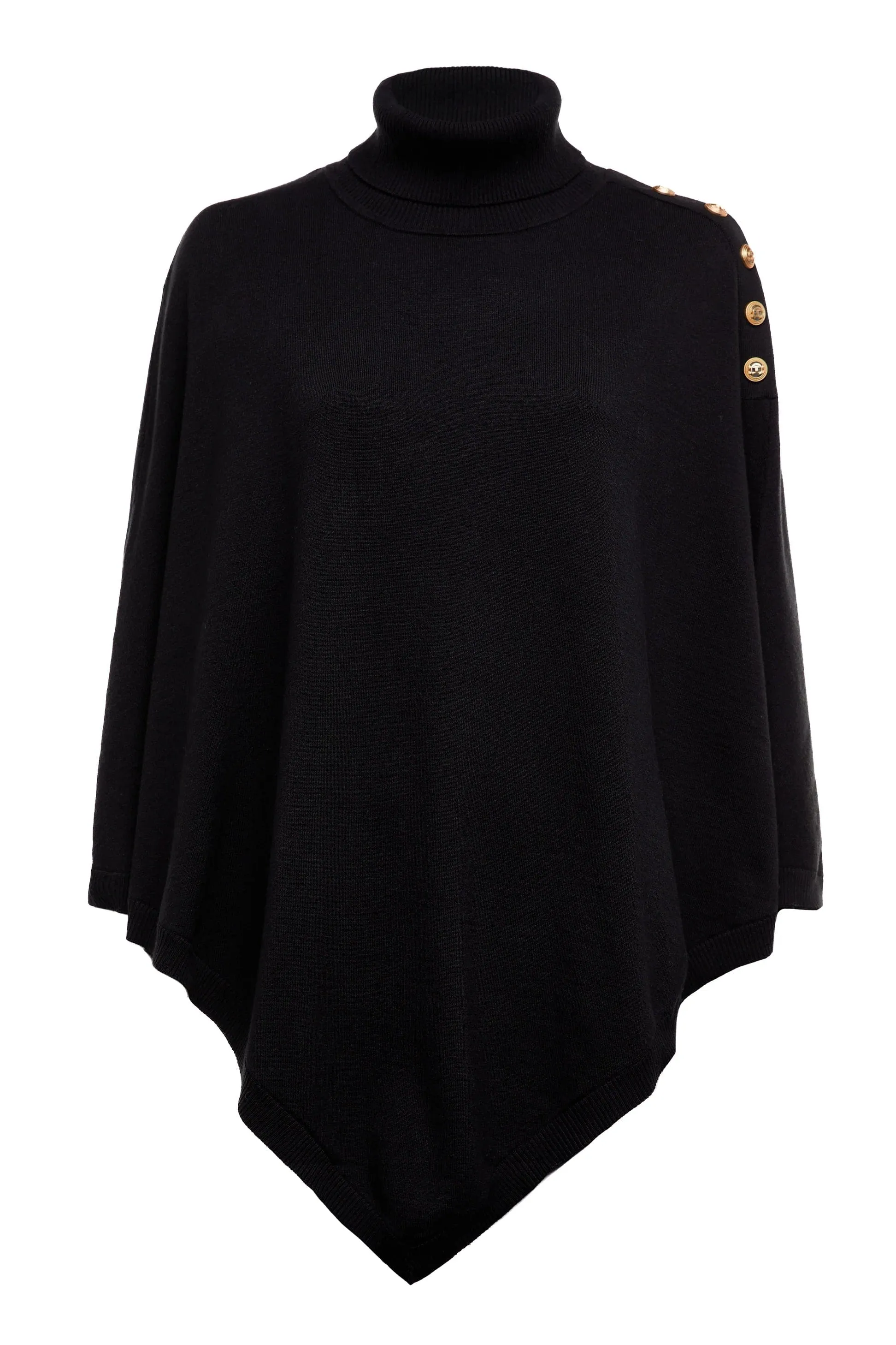 Holland Cooper Roll Neck Cape in Black