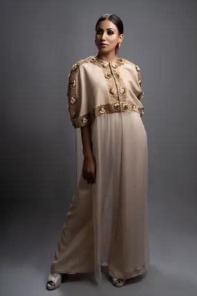 Ivory Embellsihed Cape & Plazzo Co-Ord Set