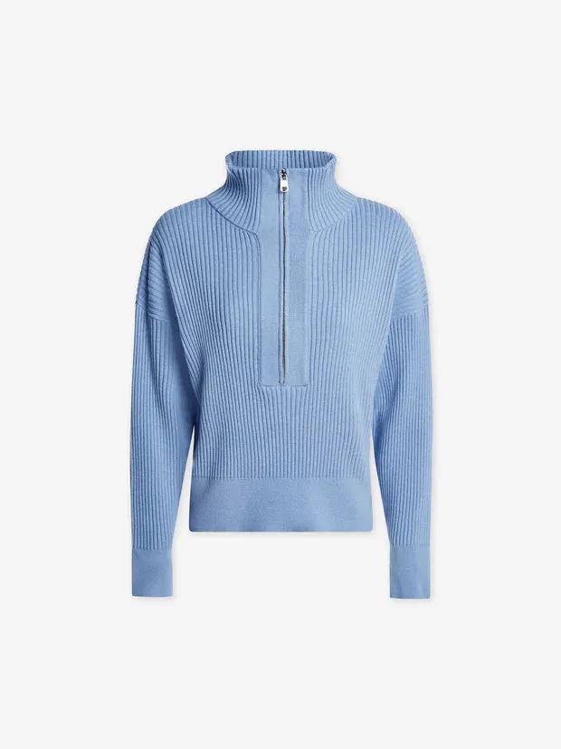 Janie Half Zip Knit Ashley Blue