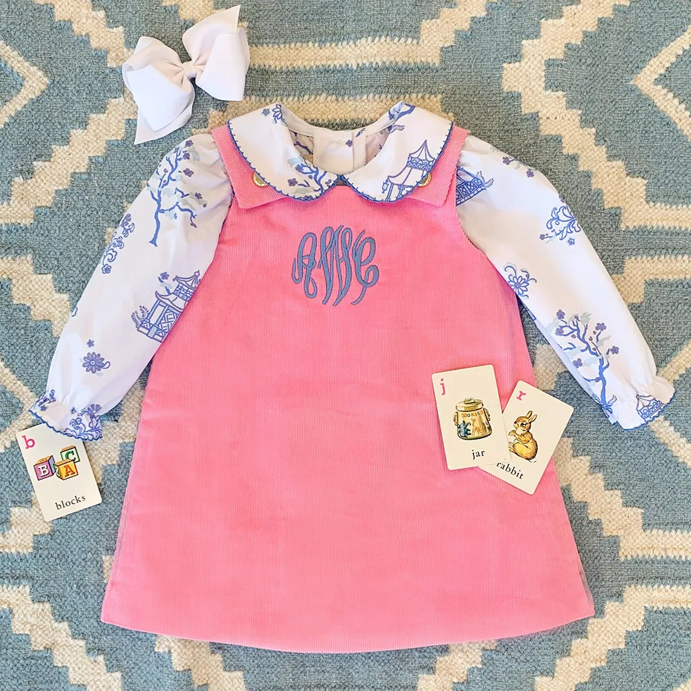 Juliet Jumper (Corduroy) - Hamptons Hot Pink with Brass Buttons