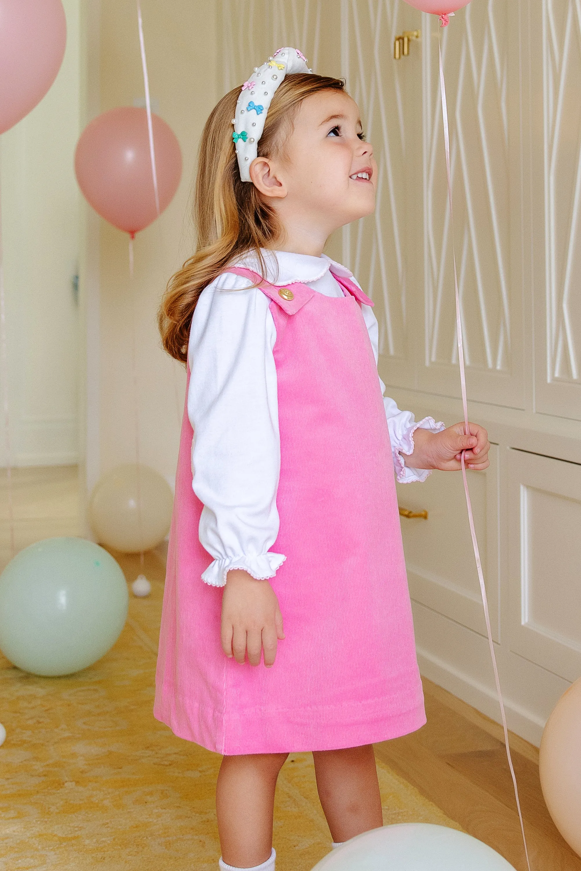 Juliet Jumper (Corduroy) - Hamptons Hot Pink with Brass Buttons