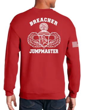 Jumpmaster Breacher Red 50-50 Blend Crewneck Unisex Sweatshirt. This shirt IS approved for PT. Must Hold Rank of Jumpmaster.