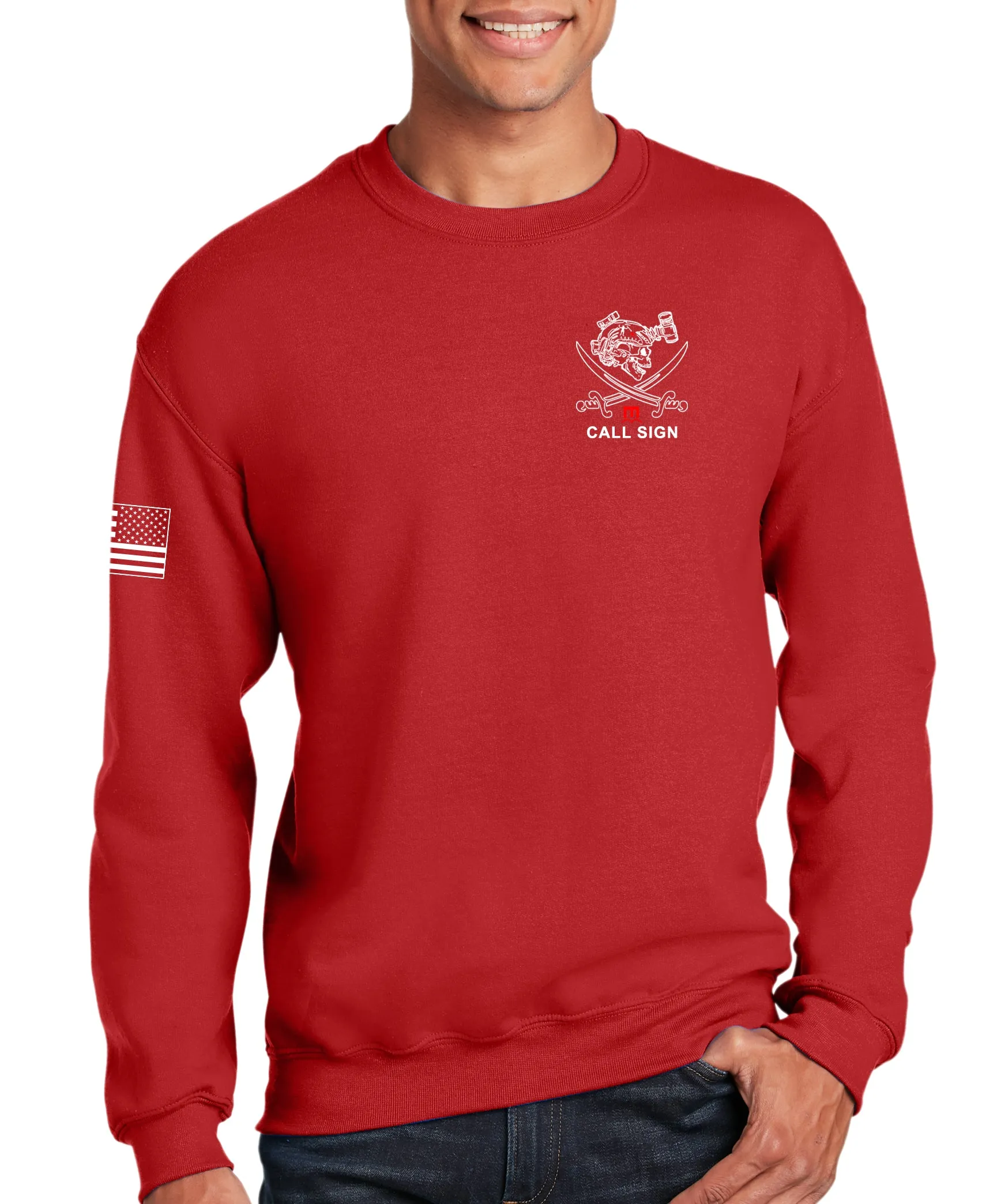 Jumpmaster Breacher Red 50-50 Blend Crewneck Unisex Sweatshirt. This shirt IS approved for PT. Must Hold Rank of Jumpmaster.
