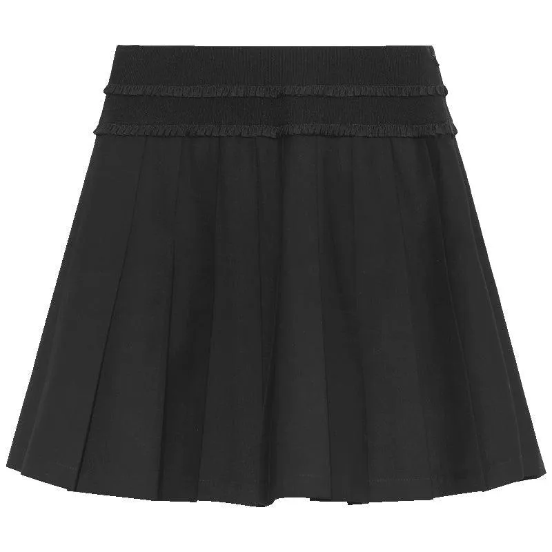 Lace Pleated Mini Skirt