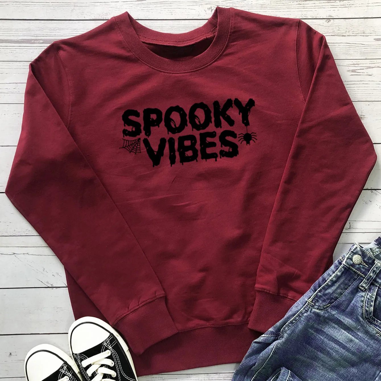 Letter Printing Women Round Neck Long Sleeve Sweatshirt Wholesale