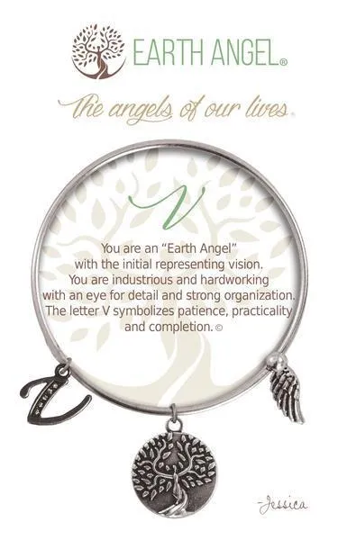 Letter V Earth Angel Bracelet