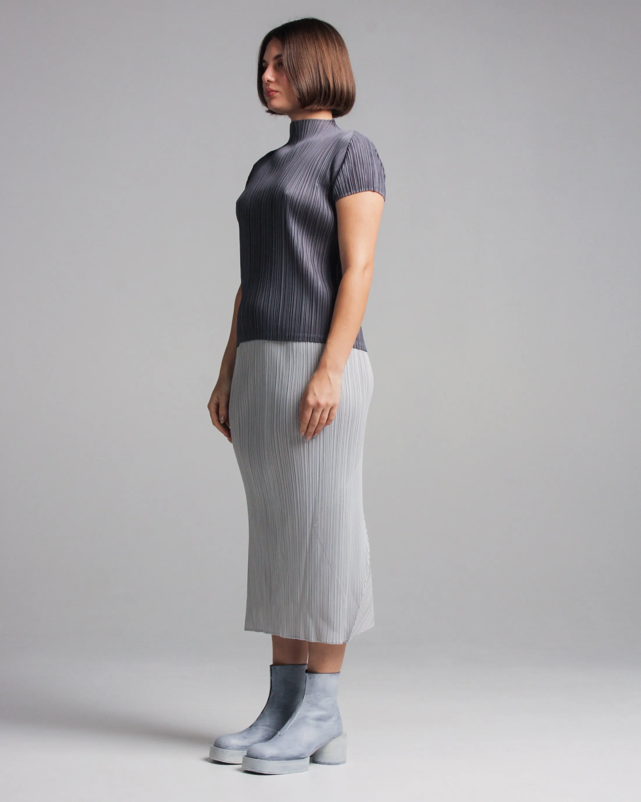 Light Grey Pleated Skirt