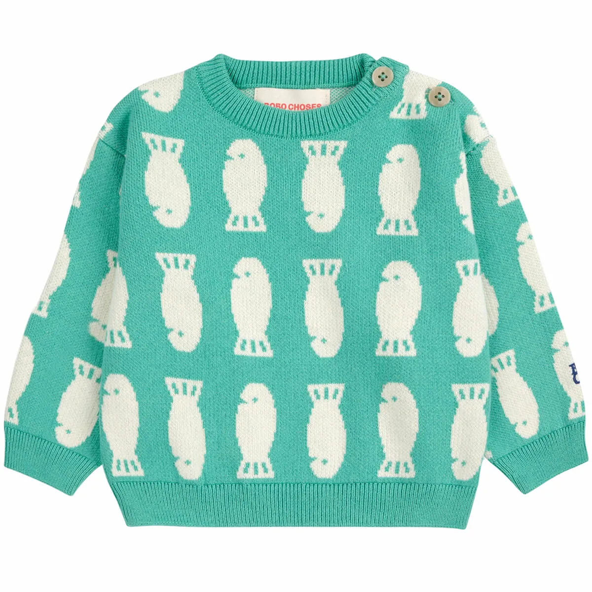 Lucky Fish Jacquard Baby Jumper by Bobo Choses