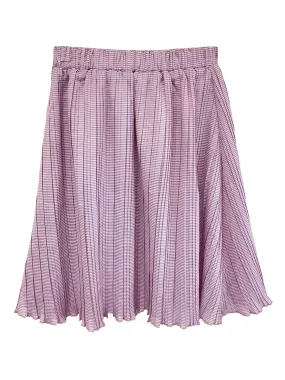 Meme Pink Striped Pleated Skirt