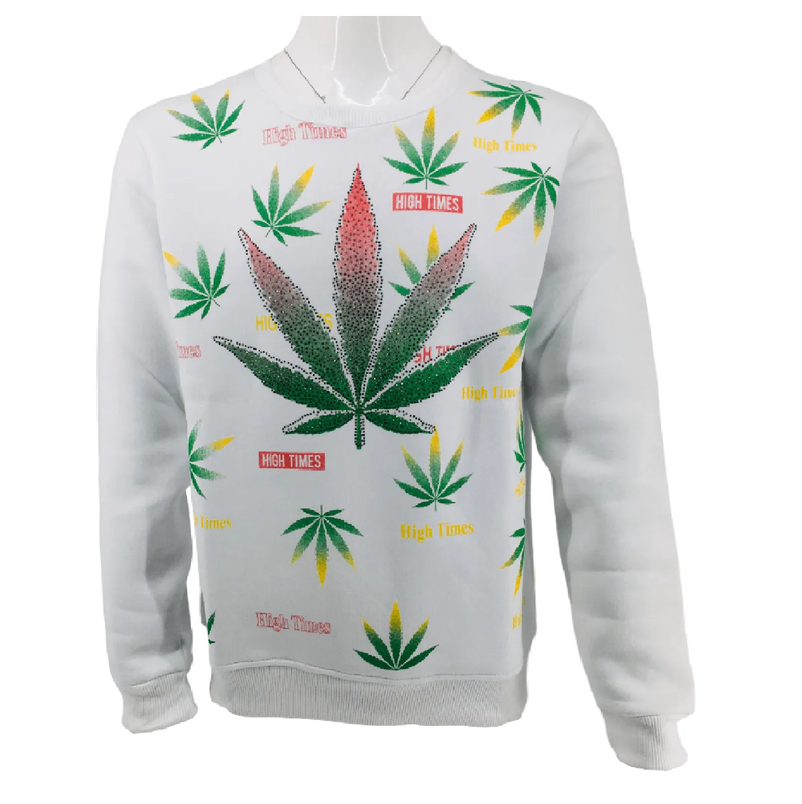 Mens Marijuana Leaves Sweatshirt Ganja Jumper Fleece Cannabis Sweater Knitwear Top UK S-2XL