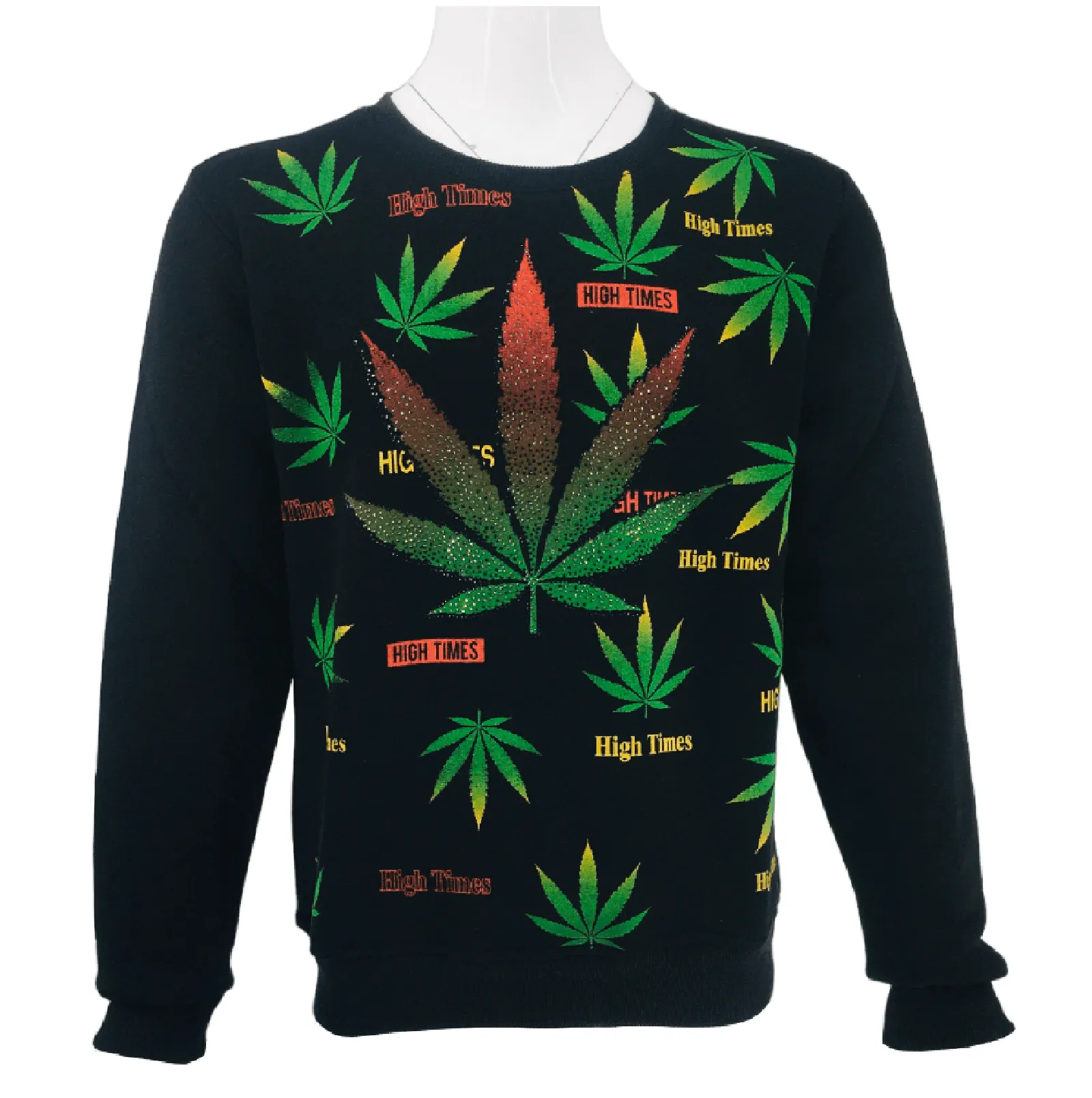 Mens Marijuana Leaves Sweatshirt Ganja Jumper Fleece Cannabis Sweater Knitwear Top UK S-2XL