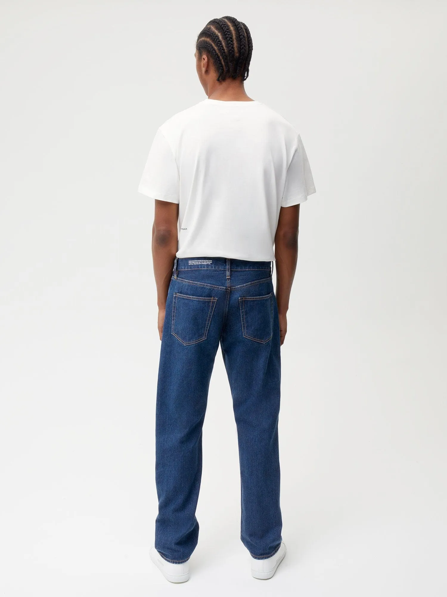 Mens Nettle Denim Straight Leg Jeans—mid wash