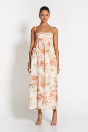 Mila Babydoll Midi Dress ROSE FLORAL Sofia