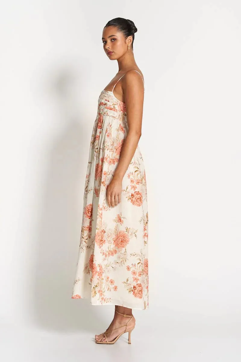 Mila Babydoll Midi Dress ROSE FLORAL Sofia