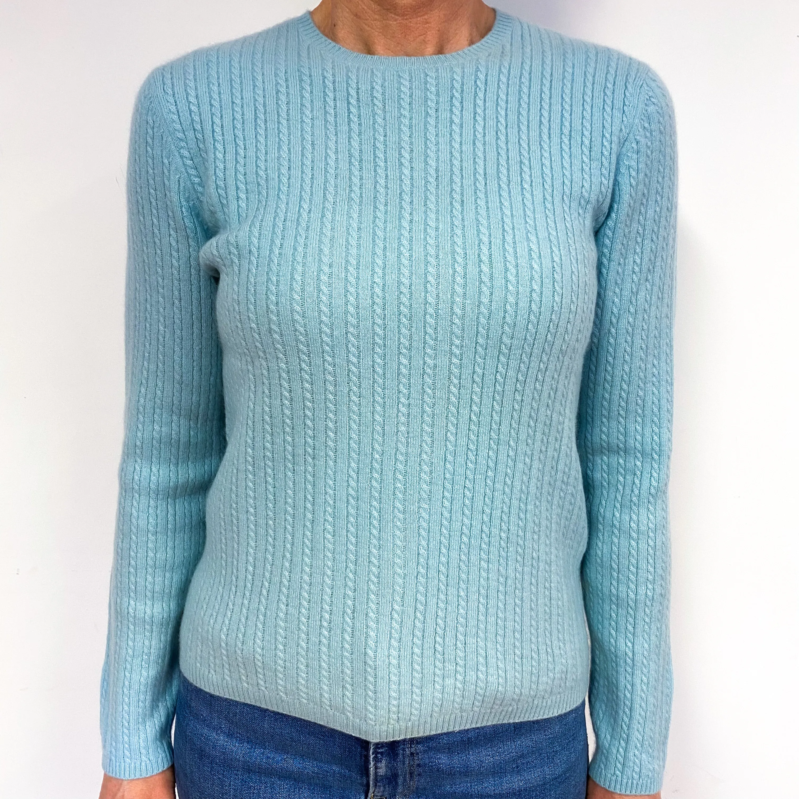 Mint Green Cashmere Crew Neck Jumper Medium