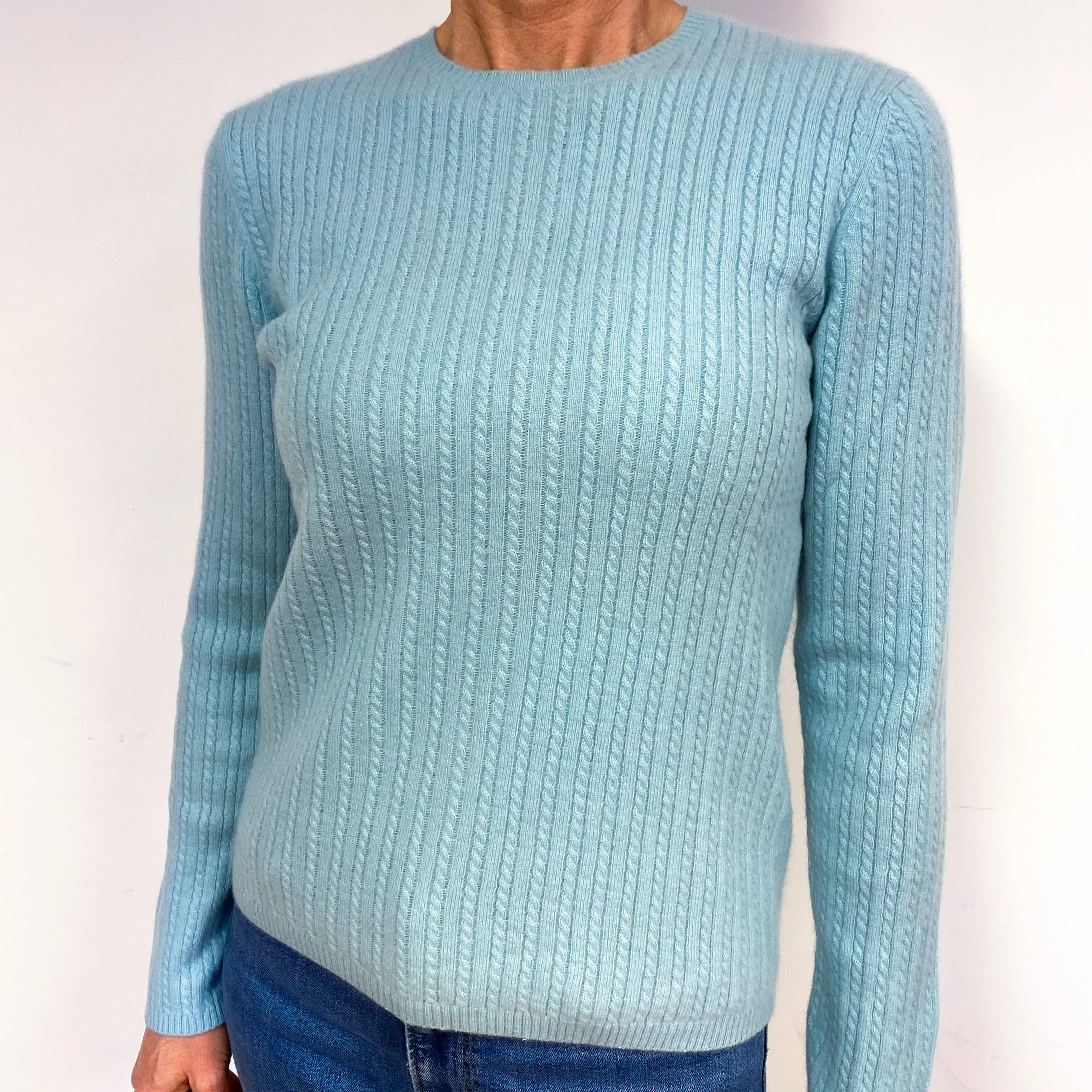Mint Green Cashmere Crew Neck Jumper Medium
