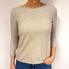 Mist Grey Skull Motif Cashmere Crew Neck Jumper Medium