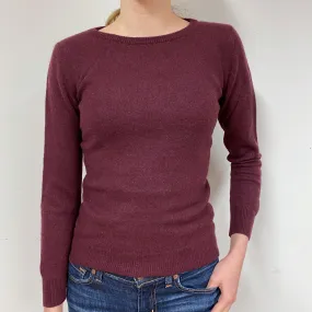Mulberry Purple Cashmere Crew Neck Jumper Extra Small