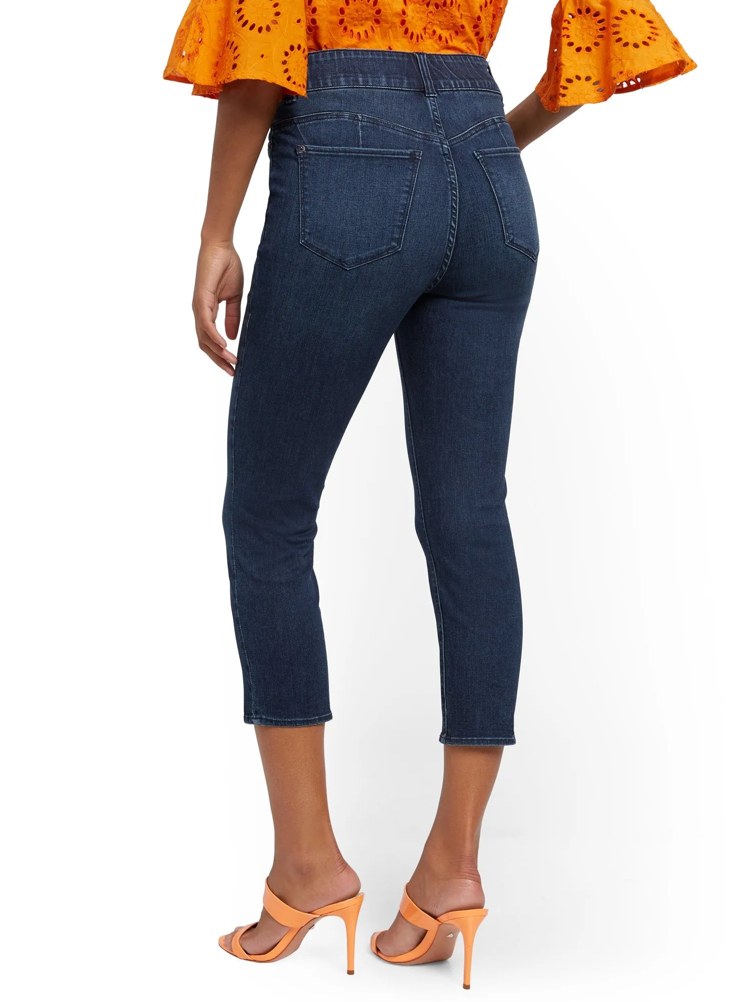 Mya Curvy High-Waisted Sculpting No Gap Super-Skinny Capri Jeans - Steinway Blue