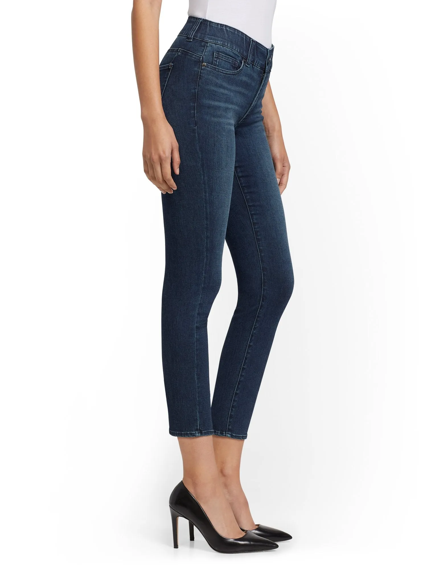 Mya Curvy High-Waisted Sculpting No Gap Super-Skinny Capri Jeans - Steinway Blue