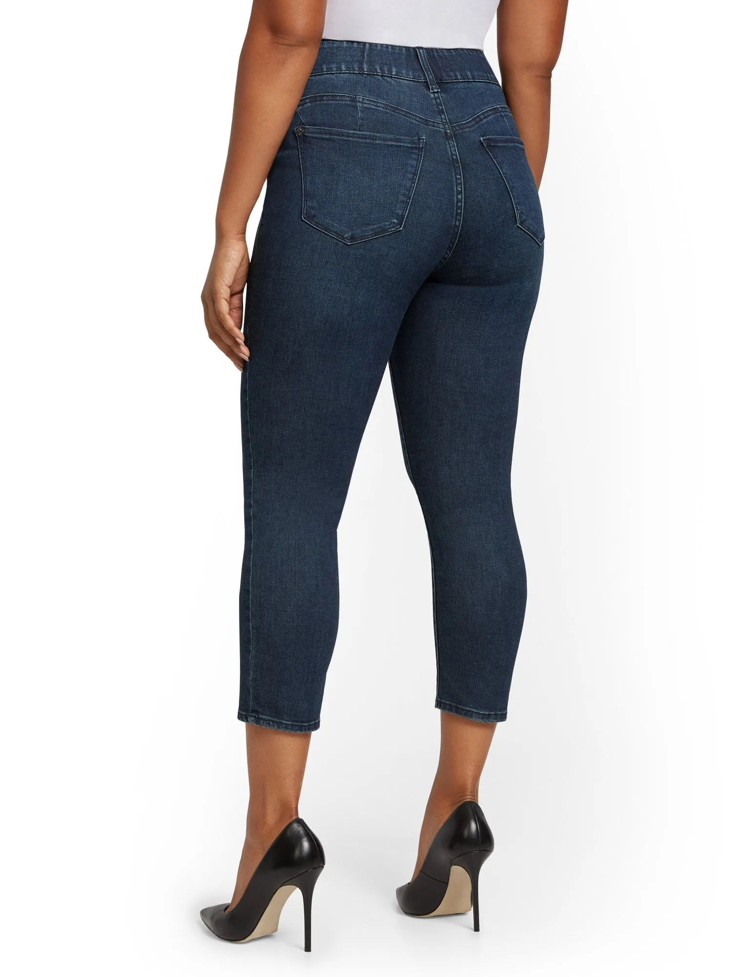 Mya Curvy High-Waisted Sculpting No Gap Super-Skinny Capri Jeans - Steinway Blue