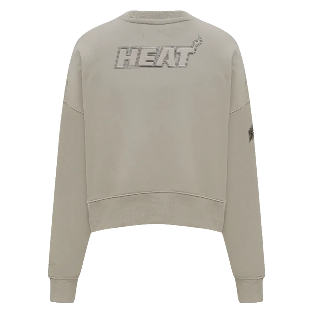 NBA MIAMI HEAT NEUTRAL WOMEN'S CREWNECK (TAUPE)