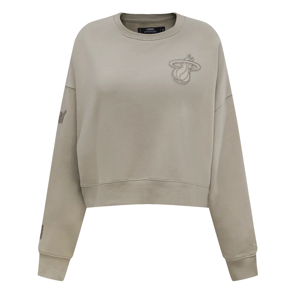 NBA MIAMI HEAT NEUTRAL WOMEN'S CREWNECK (TAUPE)