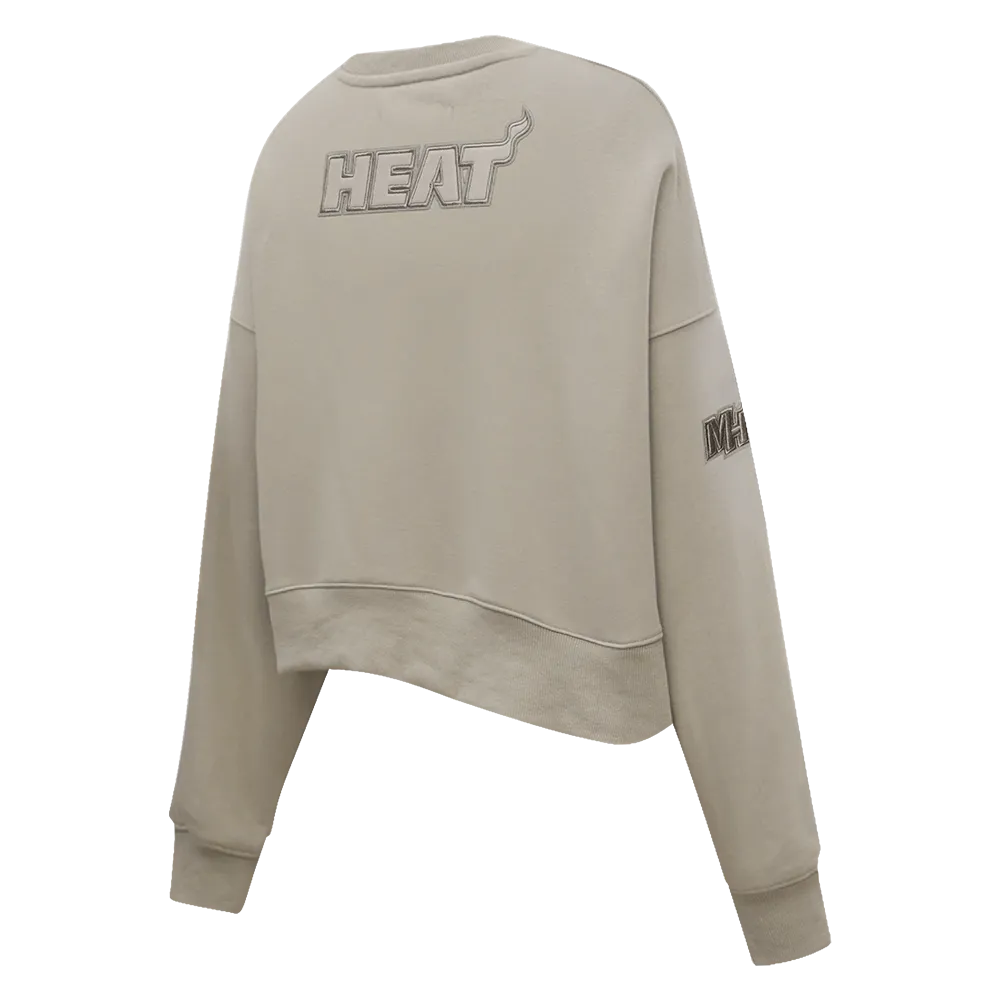NBA MIAMI HEAT NEUTRAL WOMEN'S CREWNECK (TAUPE)