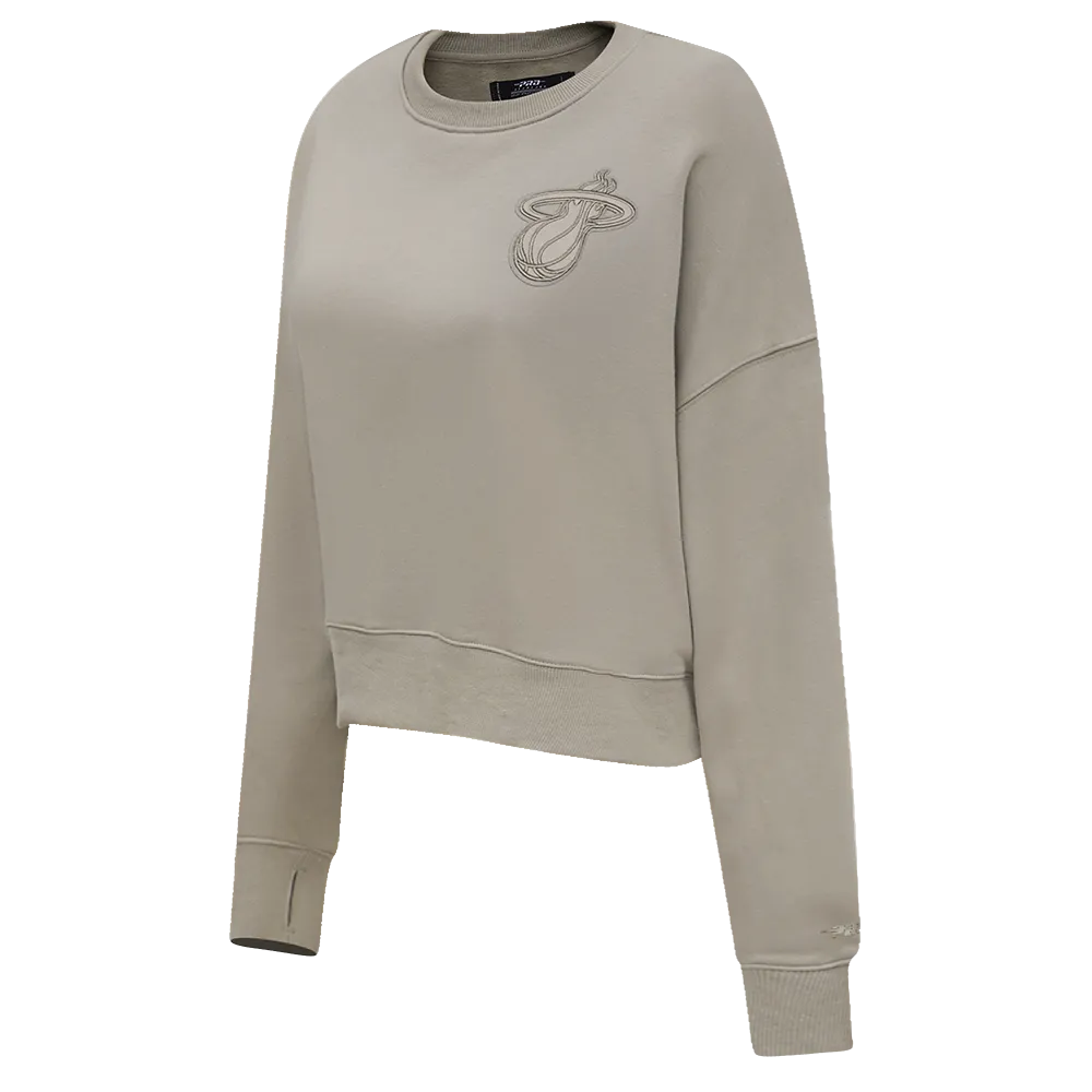 NBA MIAMI HEAT NEUTRAL WOMEN'S CREWNECK (TAUPE)