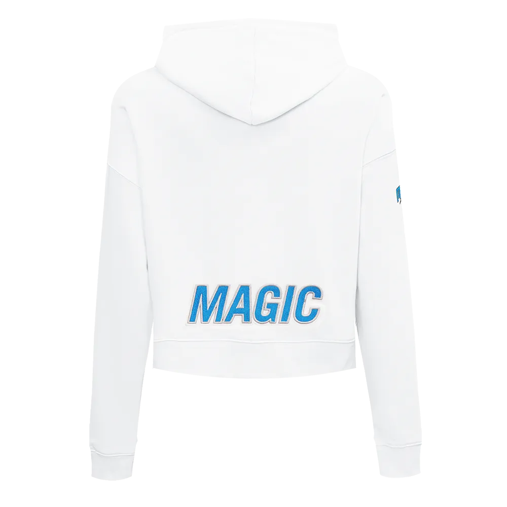 NBA ORLANDO MAGIC CLASSIC WOMEN'S CROPPED PO HOODIE (WHITE)