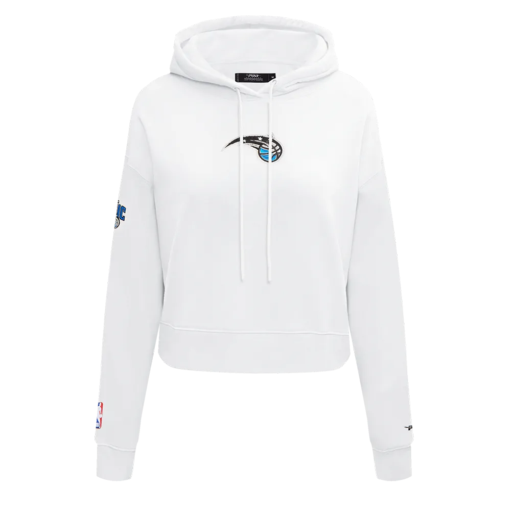 NBA ORLANDO MAGIC CLASSIC WOMEN'S CROPPED PO HOODIE (WHITE)