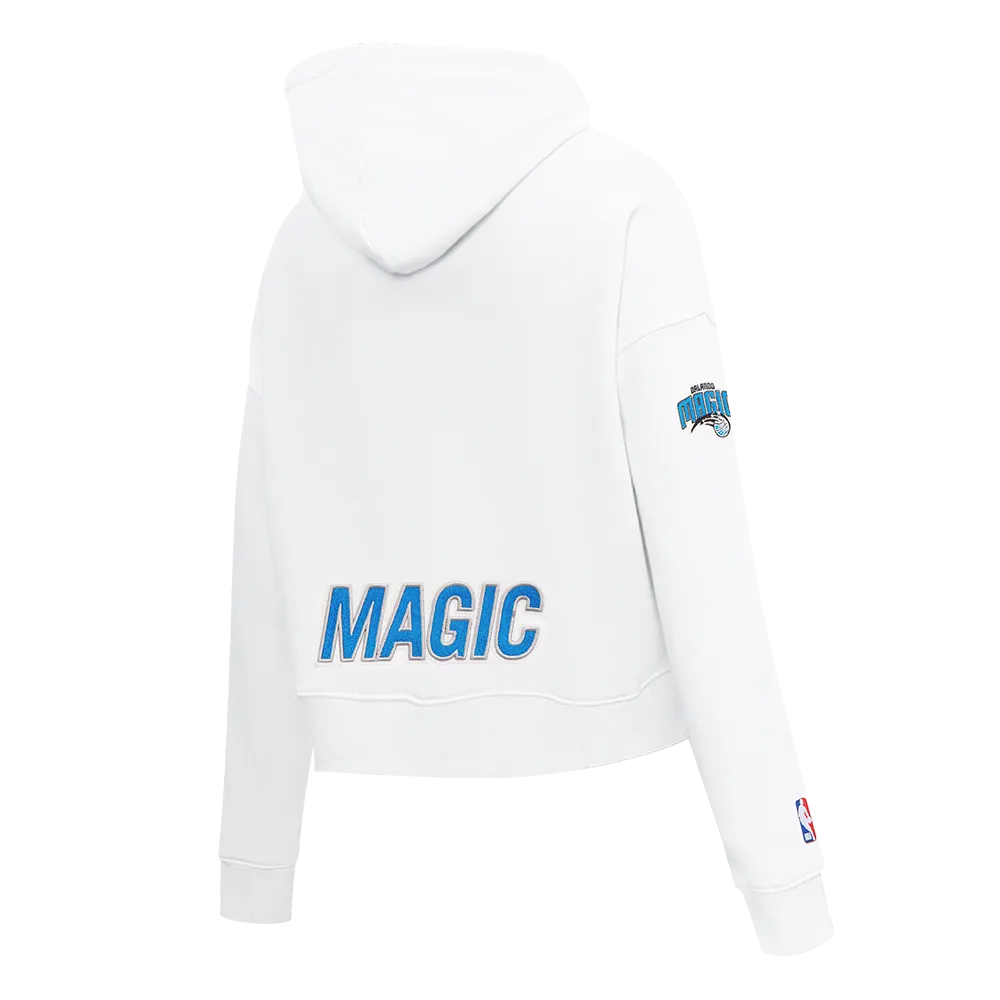 NBA ORLANDO MAGIC CLASSIC WOMEN'S CROPPED PO HOODIE (WHITE)