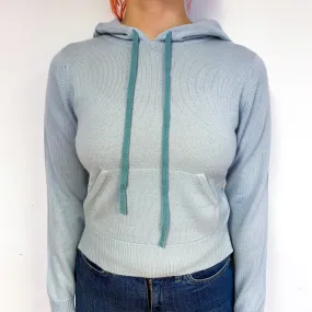 Opal Blue Cashmere Hoodie Jumper Small