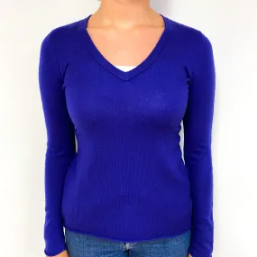 Pansy Purple Cashmere V-Neck Jumper Small