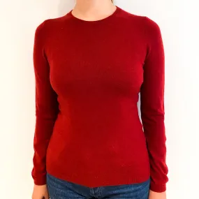 Paprika Red Cashmere Crew Neck Jumper Small