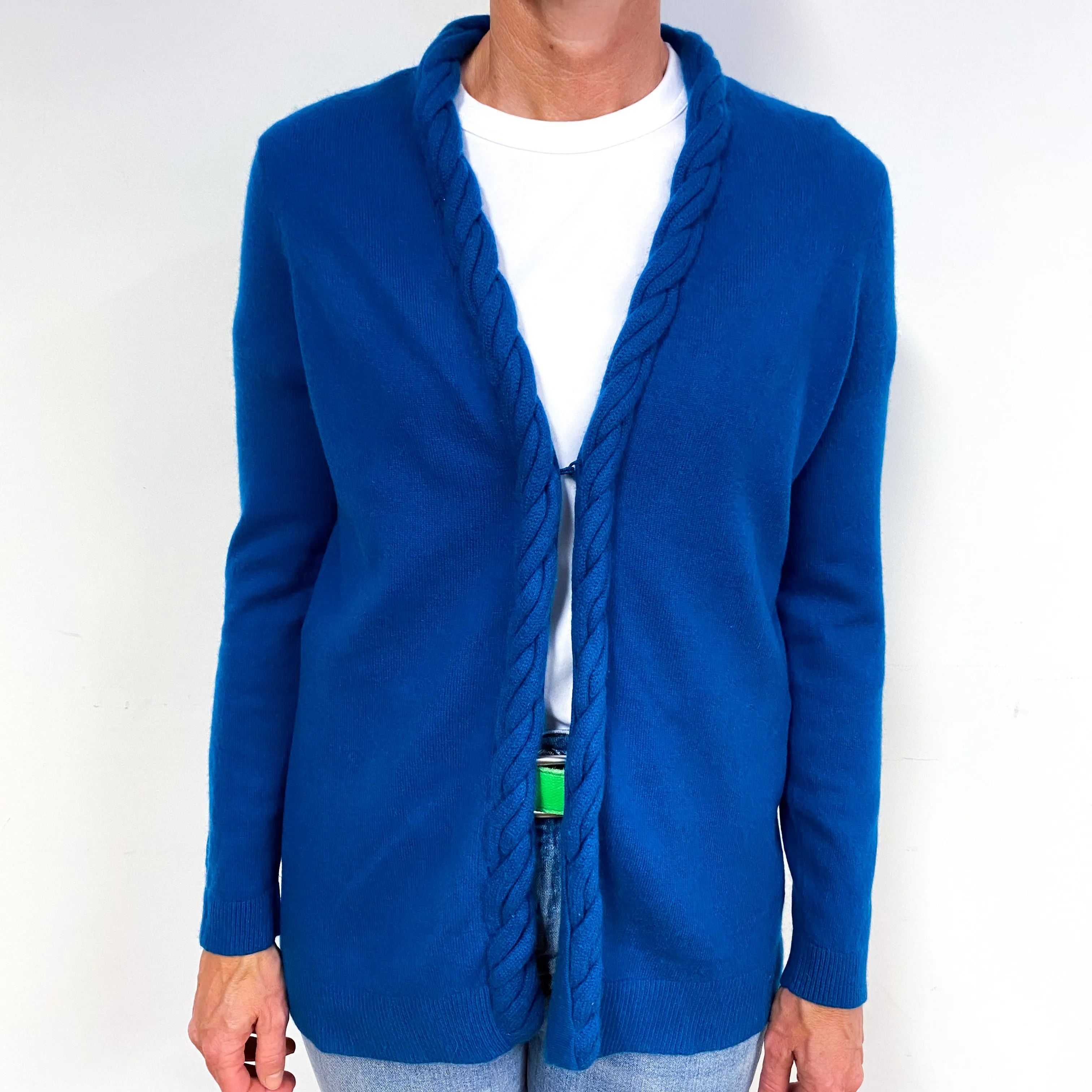 Peacock Blue Cashmere Cardigan Medium