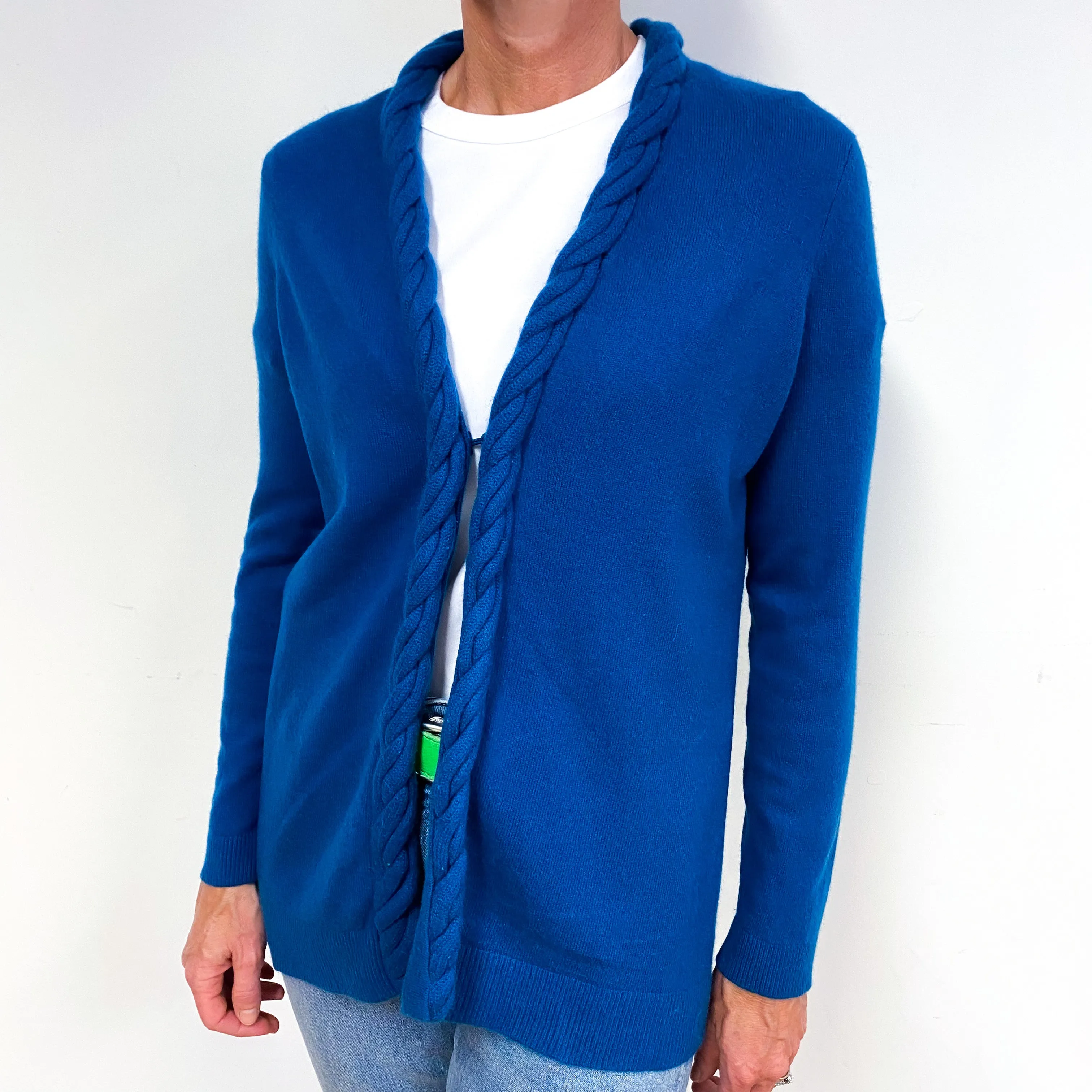 Peacock Blue Cashmere Cardigan Medium