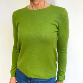 Pear Green Cashmere Crew Neck Jumper Medium