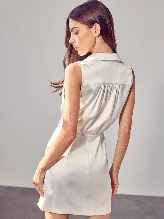 Picture Perfect Collared Wrap Mini Dress