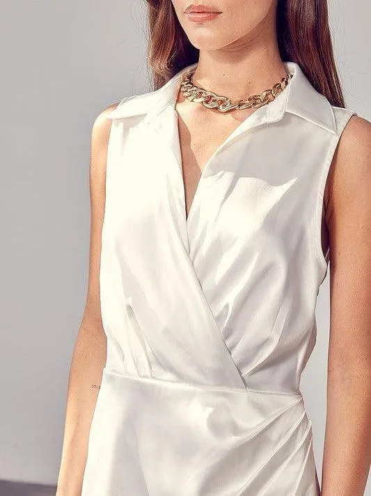 Picture Perfect Collared Wrap Mini Dress