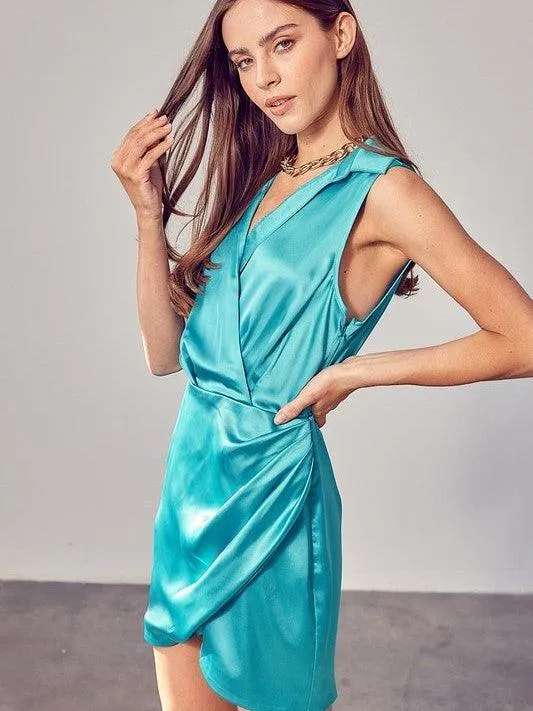 Picture Perfect Collared Wrap Mini Dress